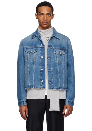 MM6 Maison Margiela Blue Frayed Denim Jacket