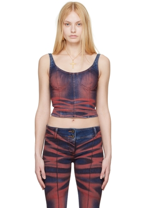 KNWLS Red & Navy Harley Denim Tank Top