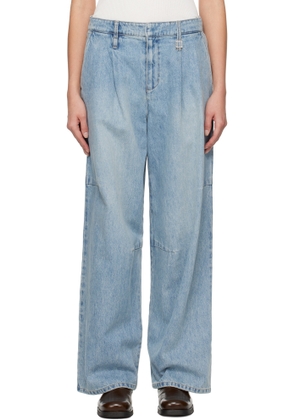 WOOYOUNGMI Blue One-Tuck Wide Jeans