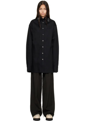 AIREI Black Handstitched Big Denim Jacket