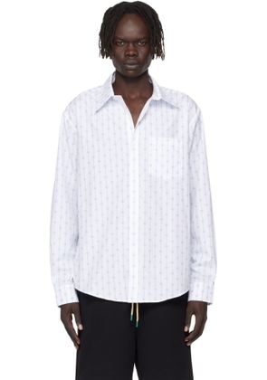 Casablanca White Printed Monogram Oxford Shirt