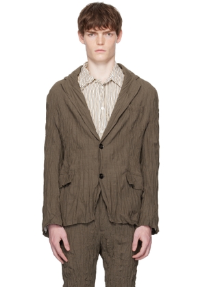 Bottega Veneta Brown Crushed Wool Blazer