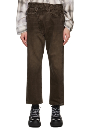 R13 Brown Crossover Jeans