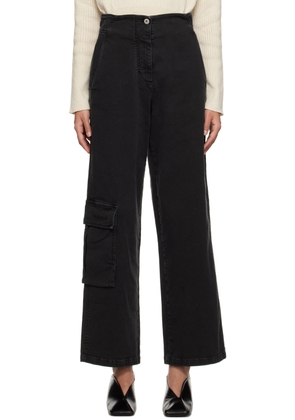 HALFBOY Black Cargo Trousers