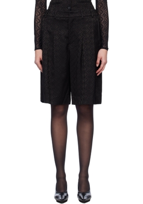 Marine Serre Black Moon Diamond Jacquard Tailoring Shorts