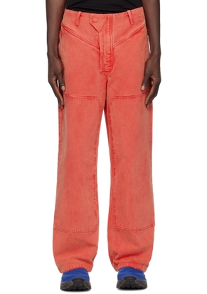 Dingyun Zhang Red Biker Trousers