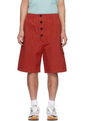 Bottega Veneta Red Light Cotton Twill Shorts