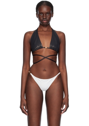 Versace Underwear Black Greca Bikini Top