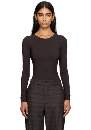 MM6 Maison Margiela Brown Jersey Bodysuit
