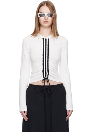 Y-3 White Fitted Cinch Long Sleeve T-shirt