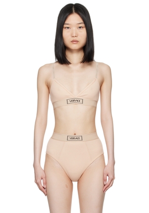 Versace Underwear Beige 90s Vintage Logo Bra