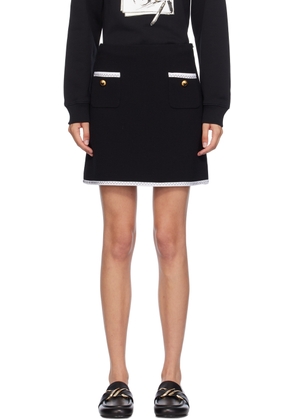 Moschino Black Gold Heart Buttons Miniskirt