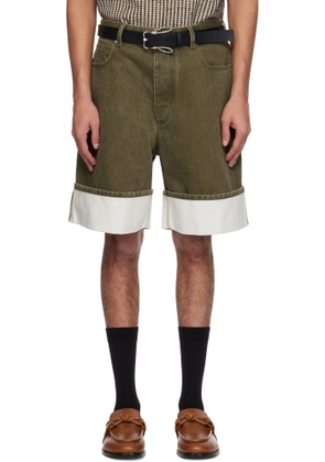 Bottega Veneta Khaki Colored Denim Shorts