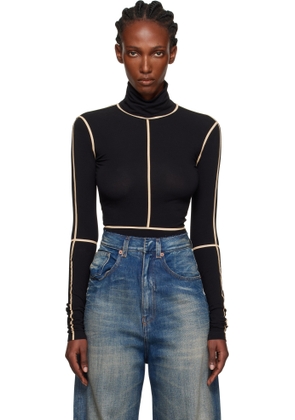 MM6 Maison Margiela Black Long-Sleeve Bodysuit