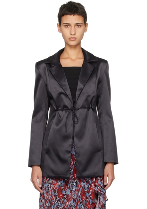 GANNI Black Tiestring Blazer