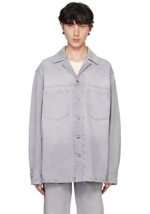 Bottega Veneta Gray Washed Denim Shirt