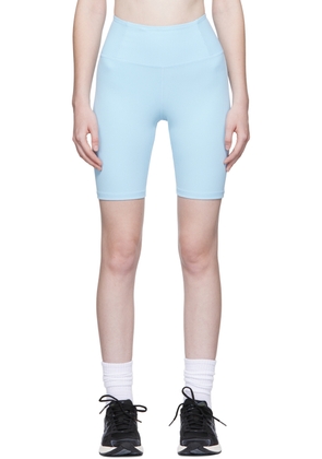Girlfriend Collective Blue Rib High-Rise Run Shorts