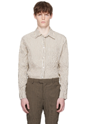 Bottega Veneta Beige & White Crushed Tech Shirt