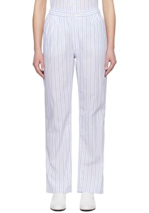 Soulland White & Blue Fadi Trousers