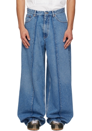 MM6 Maison Margiela Blue Wide-Leg Jeans