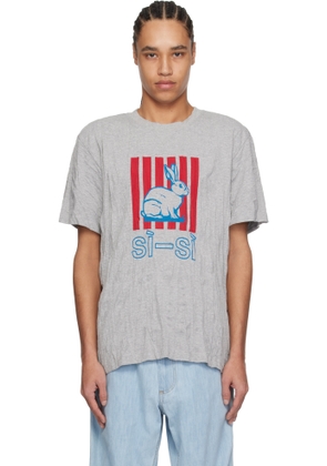 Bottega Veneta Gray Crushed Cotton Printed Jersey T-shirt