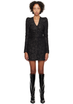 GANNI Black Jacquard Minidress