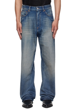 MM6 Maison Margiela Blue Wide-Leg Jeans