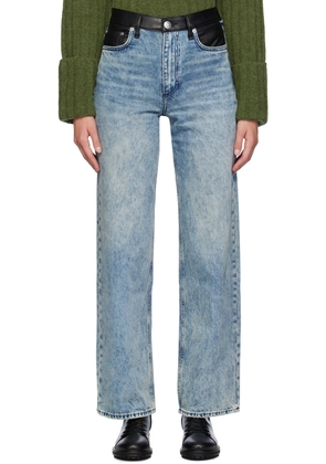 rag & bone Blue Straight Shea Combo High Rise Relaxed Jeans
