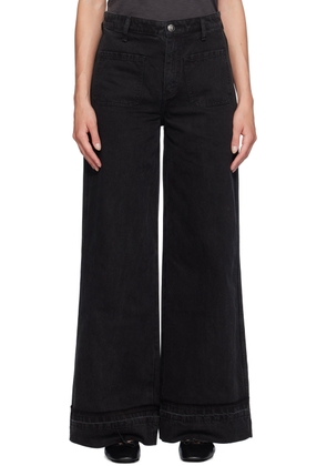rag & bone Black Marina Wide-Leg Jeans