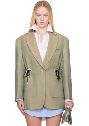 Rabanne Green Mottled Wool Blazer