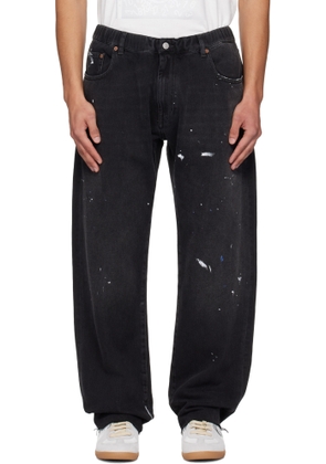MM6 Maison Margiela Black Straight-Leg Jeans