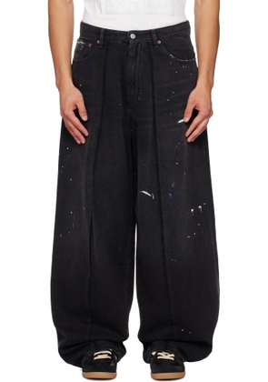 MM6 Maison Margiela Black Wide-Leg Jeans