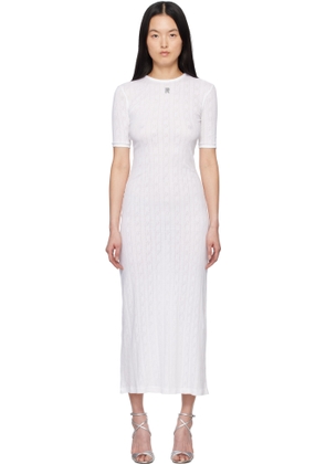 Rabanne White Pointelle Short Sleeve Maxi Dress