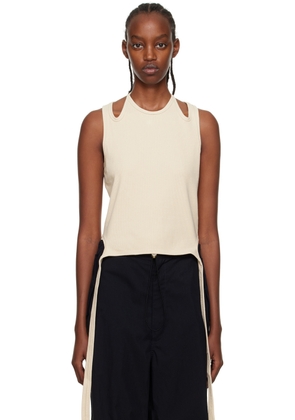 Dion Lee Beige Halter Tie Tank Top