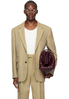 Bottega Veneta Beige Distorted Prince Of Wales Blazer