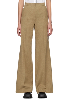 Pushbutton Brown Wide-Legs Trousers