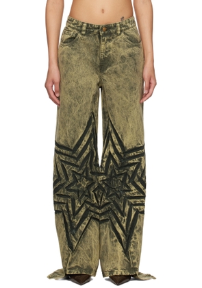 Masha Popova Khaki Star Boyfriend Jeans