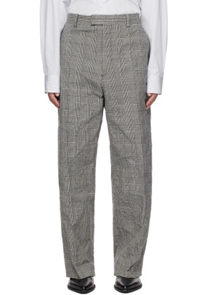 VETEMENTS White & Black Metalized Wrinkled Tailored Trousers