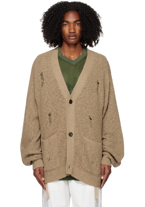 A. A. Spectrum Beige Distressed Cardigan