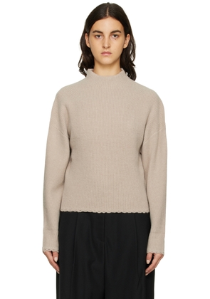 3.1 Phillip Lim Taupe Scalloped Turtleneck