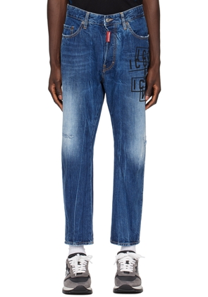Dsquared2 Indigo Icon Stamps Bro Jeans