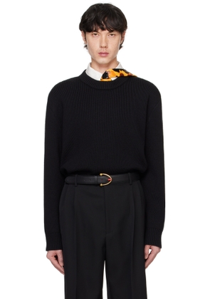 Bottega Veneta Black Classic Wool Tailored Sweater