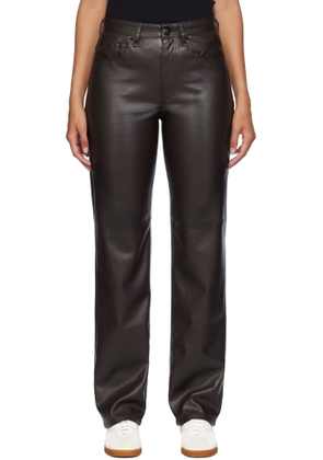 rag & bone Brown Harlow Faux-Leather Pants