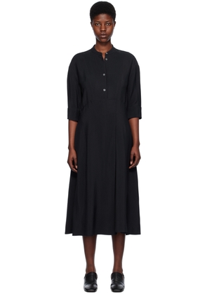 Studio Nicholson Navy Half Placket Midi Dress