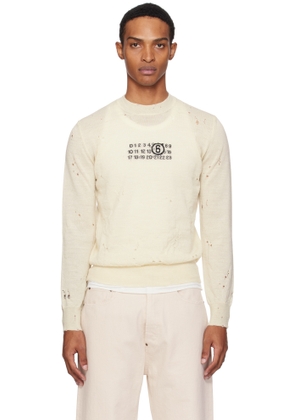 MM6 Maison Margiela Off-White Wool Sweater