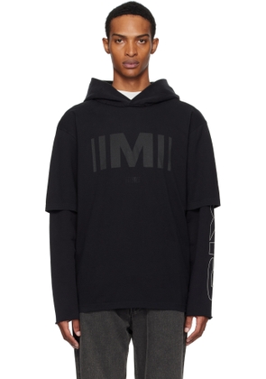 MM6 Maison Margiela Black Printed Hoodie