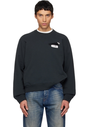 MM6 Maison Margiela Black Numeric Logo Sweatshirt