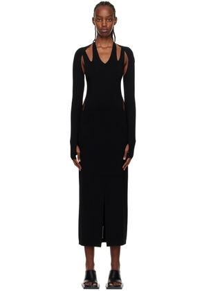 Dion Lee Black Plaited Midi Dress
