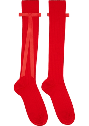 Sandy Liang SSENSE Exclusive Red Recital Socks