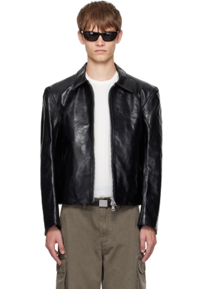 OUR LEGACY Black Mini Leather Jacket